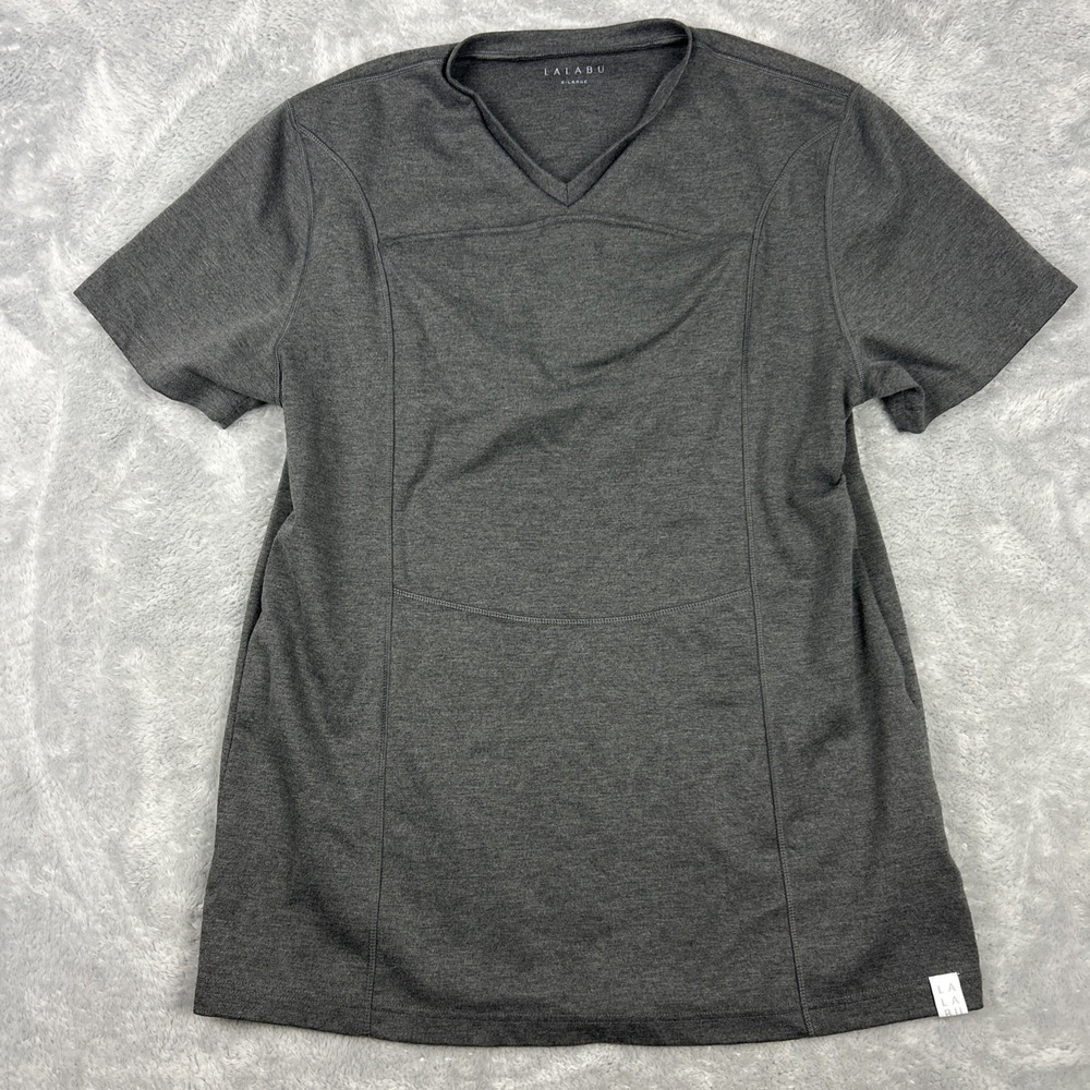 Lalabu Dad Shirt Babywearing Carrier Pouch Short Sleeve V Neck Gray Mens XL
